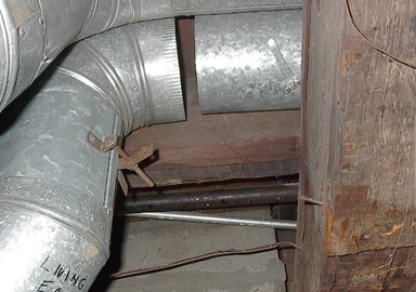 image of a separated HVAC duct